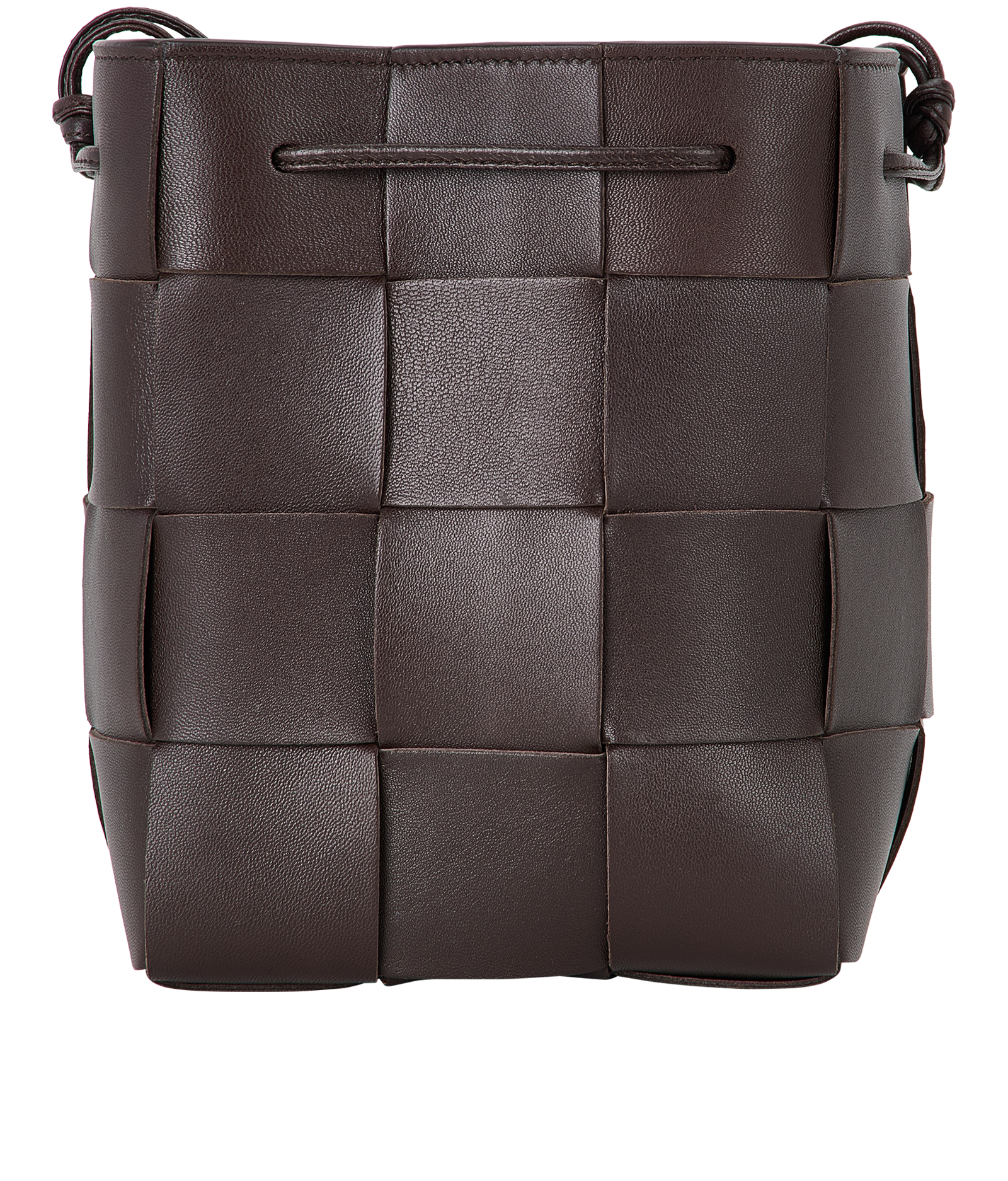 Small Intrecciato Bucket Bag, &pound;375, Handbags, Brown, Leather, Back view
